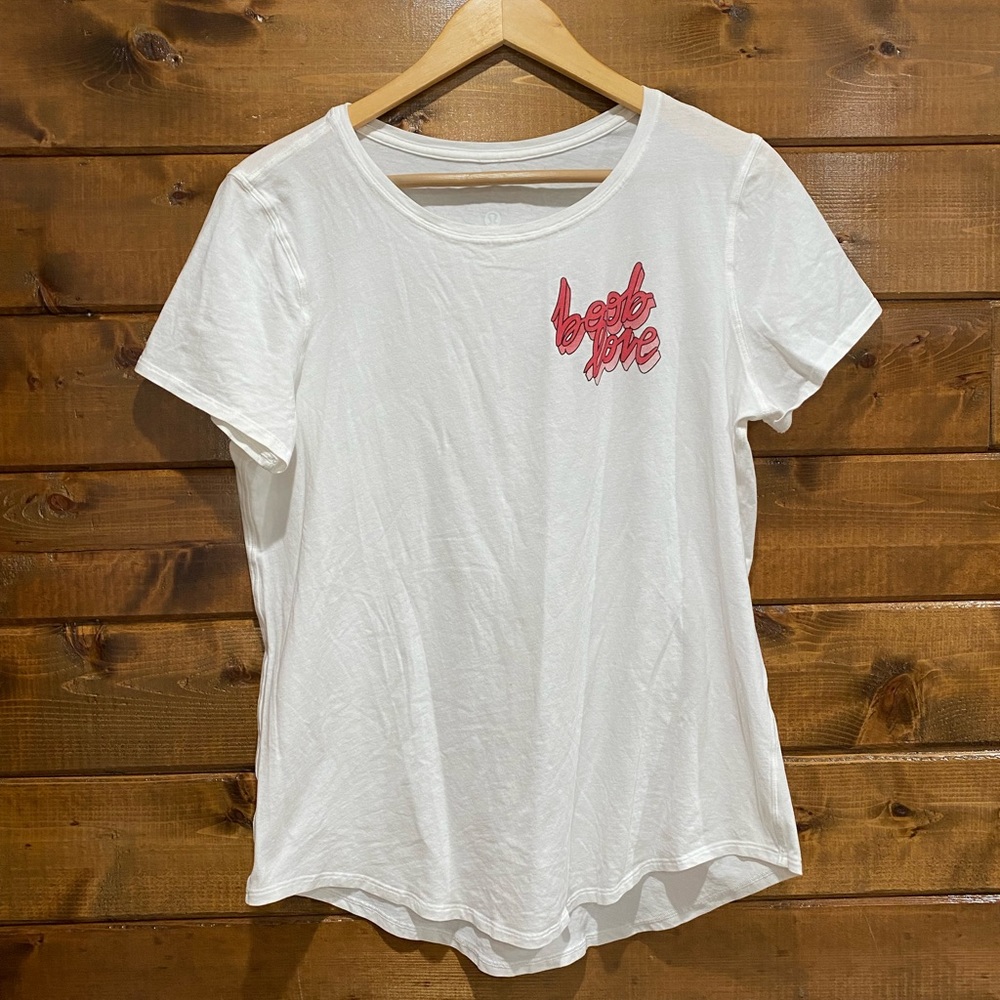 Lululemon x Boob Love White Love Short Sleeve T-Shirt - Picture 1 of 6